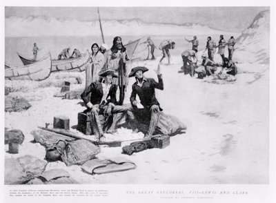 Lewis and Clark at the Mouth of the Columbia River by Frederic Remington